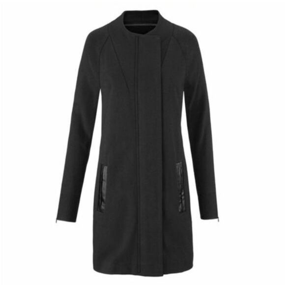 CAbi 3351 Black Tailor Ponte Knit Soft Shell Zipper Coat Jacket Size Medium - Picture 1 of 11